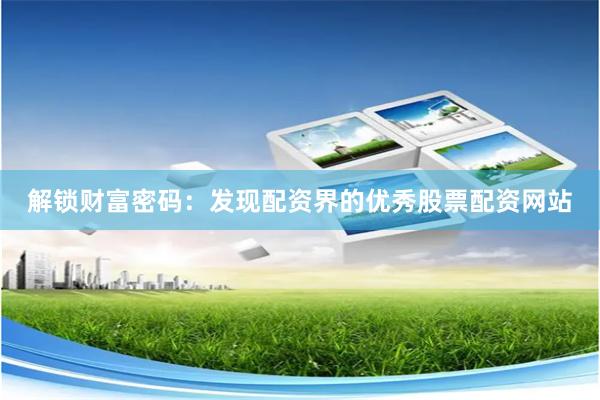解锁财富密码：发现配资界的优秀股票配资网站