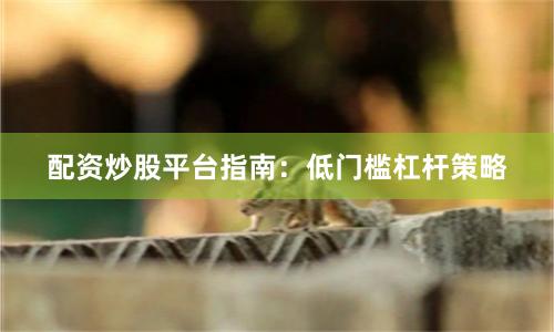 配资炒股平台指南：低门槛杠杆策略